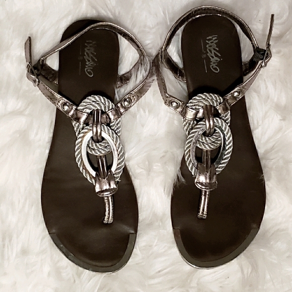 Mossimo Supply Co. Shoes - MOSSIMO Silver Braided Knot Thong Sandals Size 5.5